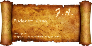 Fuderer Absa névjegykártya